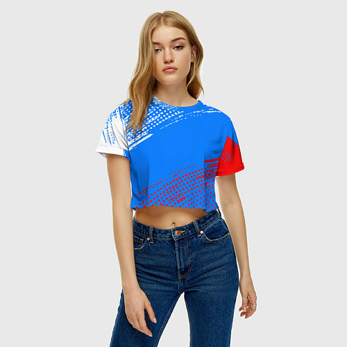 Женский топ Патриот - флаг / 3D-принт – фото 3