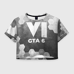 Футболка 3D укороченная женская GTA 6 - grey gradient, цвет: 3D-принт