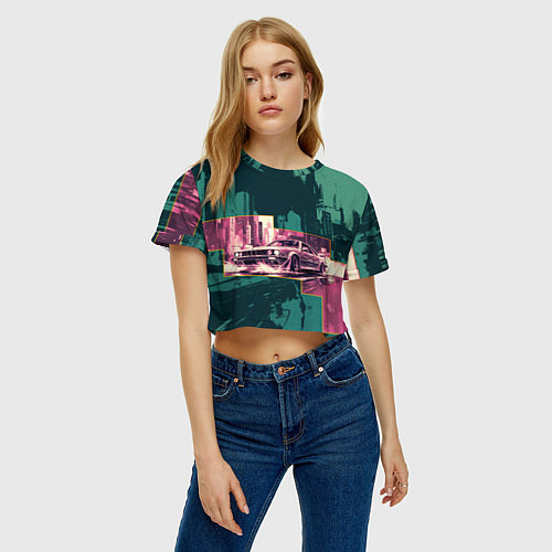 Женский топ Дрифтующий спорткар / 3D-принт – фото 3