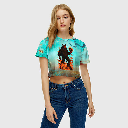 Женский топ Bones в стиле демона / 3D-принт – фото 3