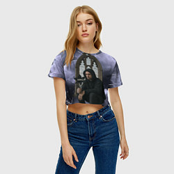 Футболка 3D укороченная женская Bones в стиле готики, цвет: 3D-принт — фото 2