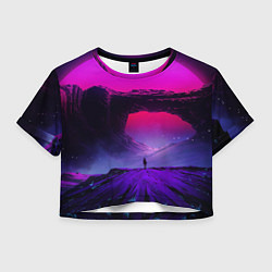 Футболка 3D укороченная женская A Journey on the planet, цвет: 3D-принт