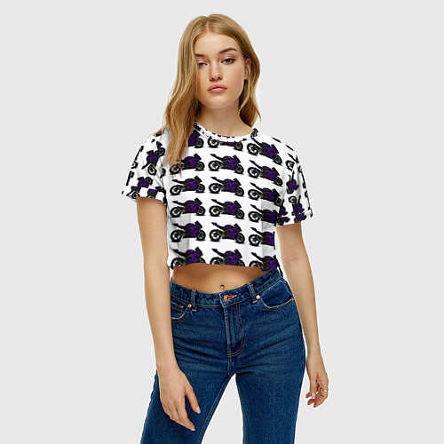Женский топ The motorcycle is dark purple / 3D-принт – фото 3