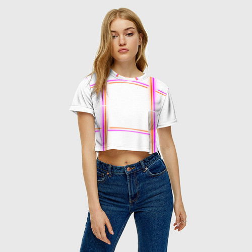 Женский топ Neon white orange pink / 3D-принт – фото 3