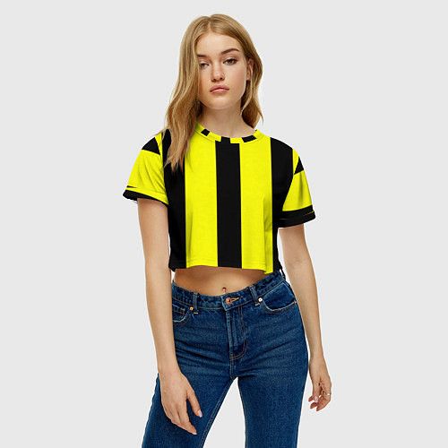 Женский топ Color yellow black line / 3D-принт – фото 3