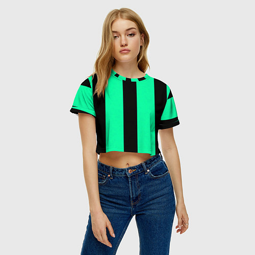 Женский топ Color turquoise black line / 3D-принт – фото 3