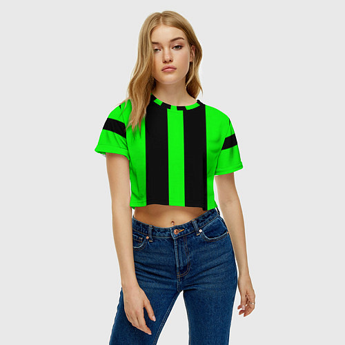 Женский топ Color green black lines / 3D-принт – фото 3