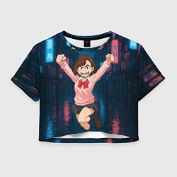 Футболка 3D укороченная женская Сиратори Айра в ярости, цвет: 3D-принт