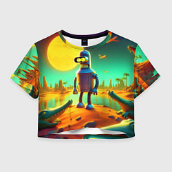 Женский топ Робот-сгибальщик Бендер на планете крокодилов