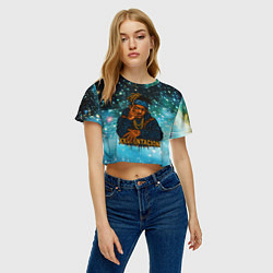 Футболка 3D укороченная женская XXXTentacion think about it, цвет: 3D-принт — фото 2