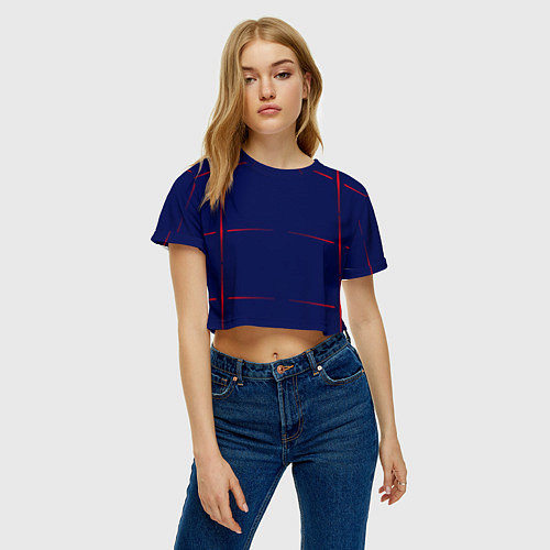 Женский топ Color blue red stripes / 3D-принт – фото 3