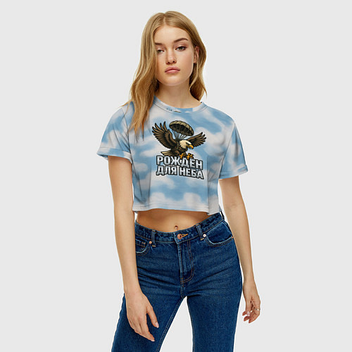 Женский топ Рожден для неба - орел ВДВ / 3D-принт – фото 3