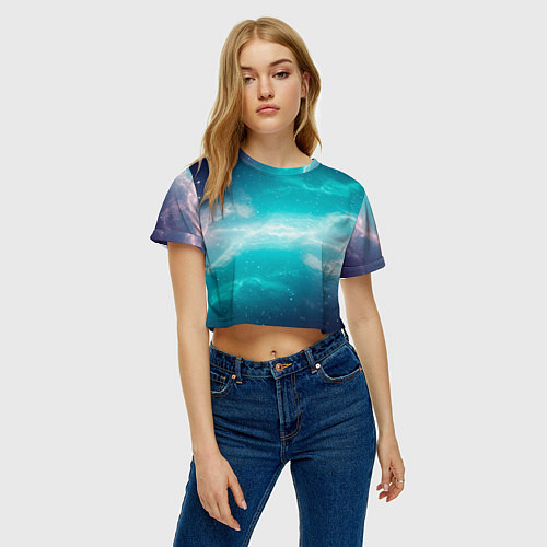 Женский топ Галактическое сияние небес / 3D-принт – фото 3