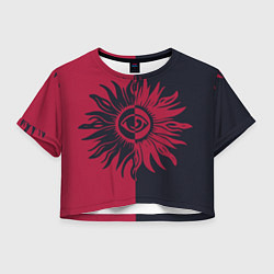 Женский топ Солнце красно-синее