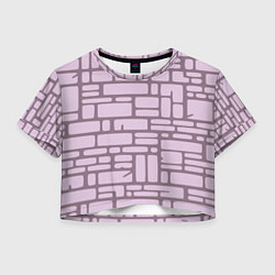 Футболка 3D укороченная женская Кирпичная кладка, цвет: 3D-принт