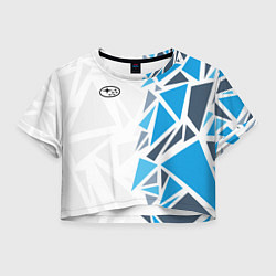 Футболка 3D укороченная женская Субару - фрагменты, цвет: 3D-принт