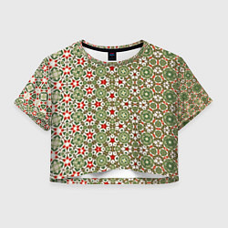 Футболка 3D укороченная женская Геометрическая метаморфоза, цвет: 3D-принт