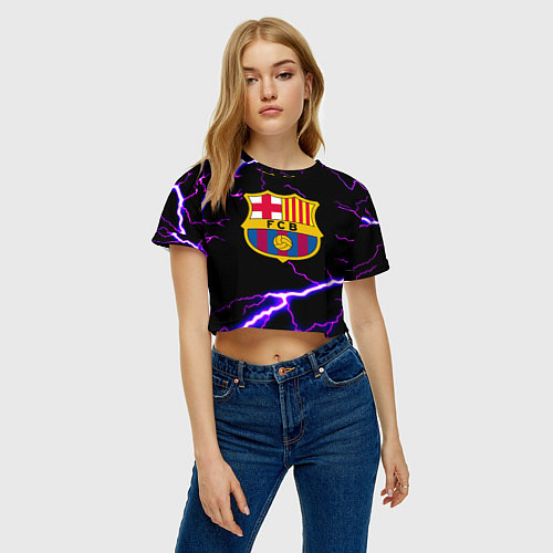 Женский топ Barcelona neon storm / 3D-принт – фото 3