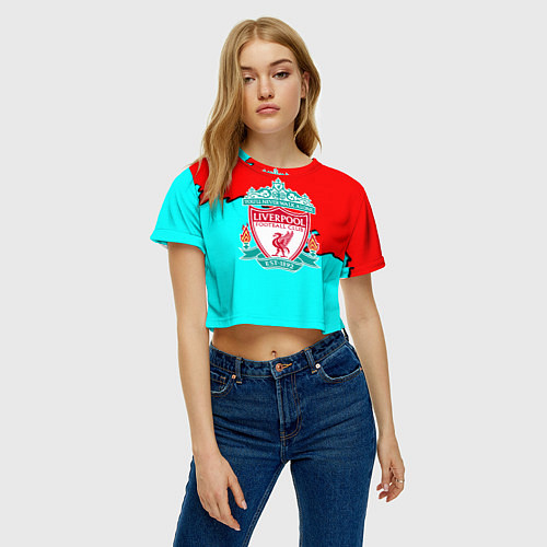 Женский топ Liverpool краски текстура штрихи / 3D-принт – фото 3