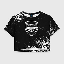 Футболка 3D укороченная женская Арсенал черепа краски, цвет: 3D-принт