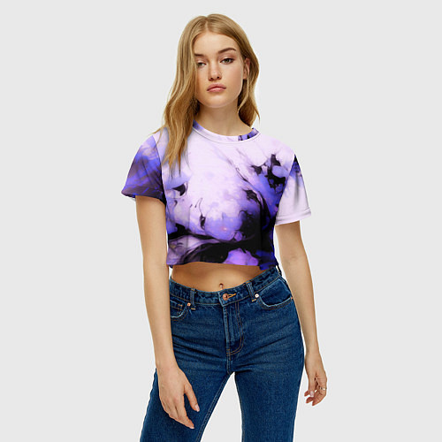 Женский топ Взрывной индиго светлый / 3D-принт – фото 3