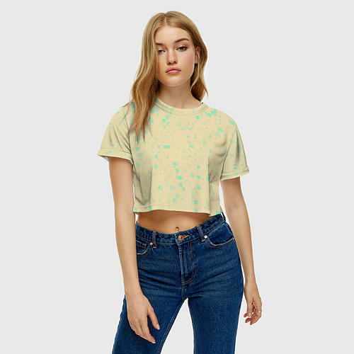 Женский топ Color beige turquoise / 3D-принт – фото 3
