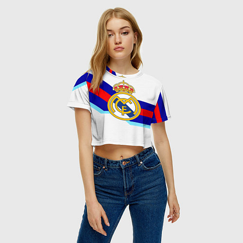 Женский топ Real Madrid текстура полосы / 3D-принт – фото 3