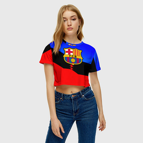 Женский топ Barcelona спортивная геометрия / 3D-принт – фото 3
