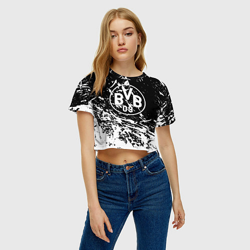 Женский топ Borussia белые краски / 3D-принт – фото 3