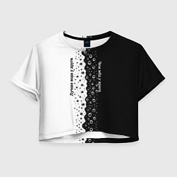 Футболка 3D укороченная женская Лучше вода у друга черно-белый узор, цвет: 3D-принт