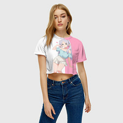 Футболка 3D укороченная женская Frieren the sorceress, цвет: 3D-принт — фото 2