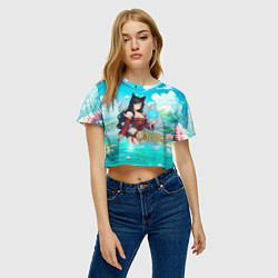 Футболка 3D укороченная женская Ahri League of Legends, цвет: 3D-принт — фото 2