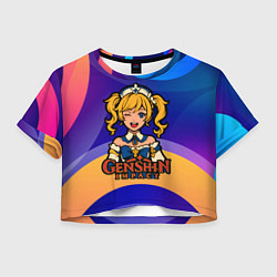 Футболка 3D укороченная женская Genshin Impact Барбара, цвет: 3D-принт
