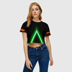 Футболка 3D укороченная женская Color neon green, цвет: 3D-принт — фото 2
