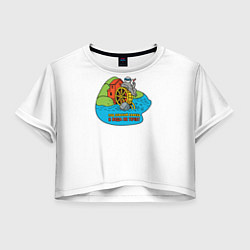 Футболка 3D укороченная женская Под лежачий камень полноцветный орнамент, цвет: 3D-принт