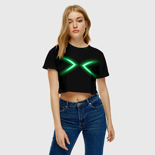 Женский топ Neon green lines / 3D-принт – фото 3