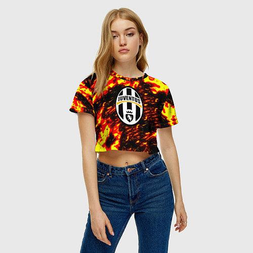 Женский топ Juventus огненные краски / 3D-принт – фото 3