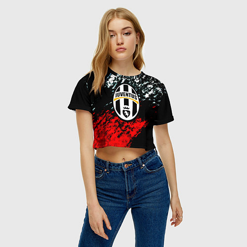 Женский топ Juventus краски штрихи текстура / 3D-принт – фото 3