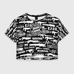 Футболка 3D укороченная женская ФК Манчестер Юнайтед, цвет: 3D-принт