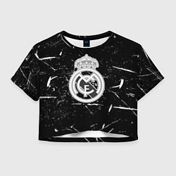 Футболка 3D укороченная женская Ювентус краски штрихи, цвет: 3D-принт