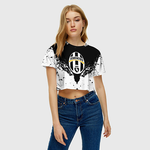 Женский топ Ювентус краски всплеск текстура / 3D-принт – фото 3