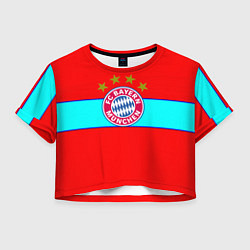 Футболка 3D укороченная женская Бавария Мюнхен полосы линии, цвет: 3D-принт