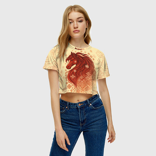 Женский топ Славянский конь / 3D-принт – фото 3