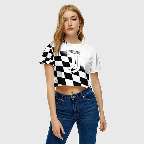 Женский топ Ювентус клетка краски / 3D-принт – фото 3