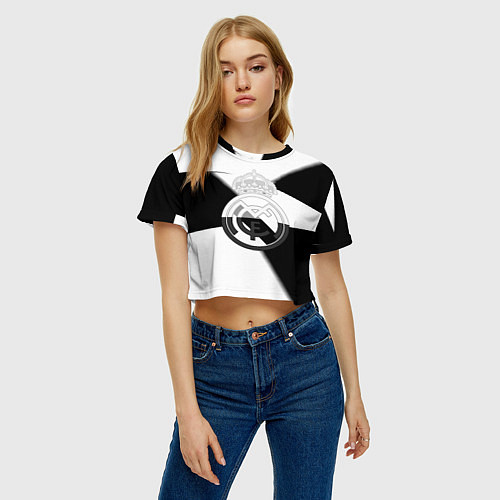 Женский топ Реал Мадрид геометрия полосы / 3D-принт – фото 3