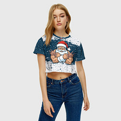 Футболка 3D укороченная женская Сантамаха, цвет: 3D-принт — фото 2