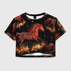 Женский топ Огненные лошади - паттерн