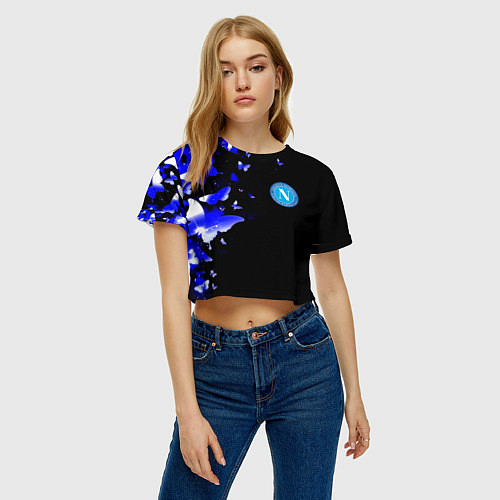 Женский топ Наполи бабочки текстура / 3D-принт – фото 3