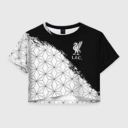 Футболка 3D укороченная женская Liverpool краски текстура геометрия, цвет: 3D-принт