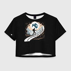 Футболка 3D укороченная женская Бережёного бог бережёт арт в горах, цвет: 3D-принт